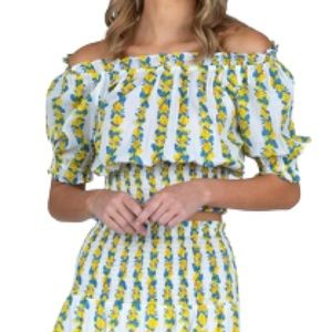 Olivia James the Label Provence Striped Yellow Top